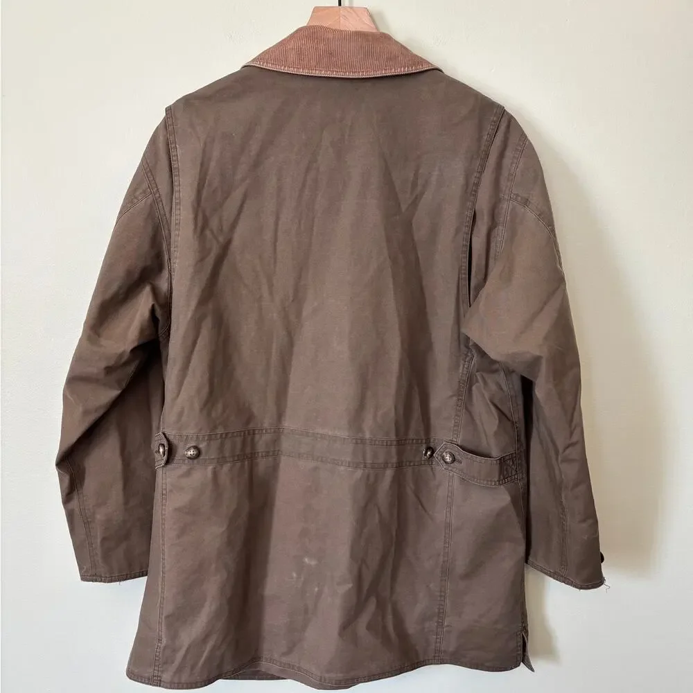 Vintage LL Bean Barn Chore Coat Large Army Green - Picture 2 of 11